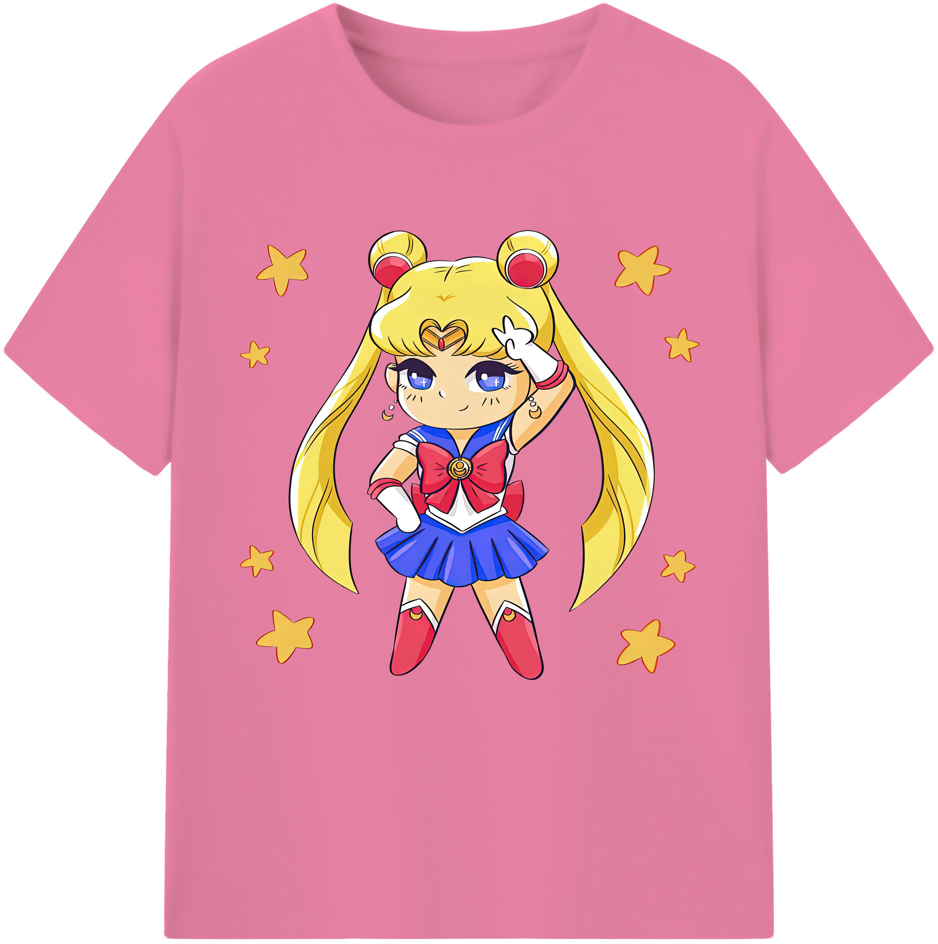 （画像用） 美少女戦士セーラームーン 月野 うさぎ つきの うさぎ Sailor Moon Tsukino Usagi 綿100％半袖Tシャツ（フロントプリント）
